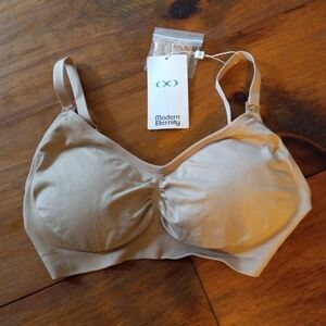 Modern Eternity Women's Seamless Yoga Nursing Bralette Nude Lg